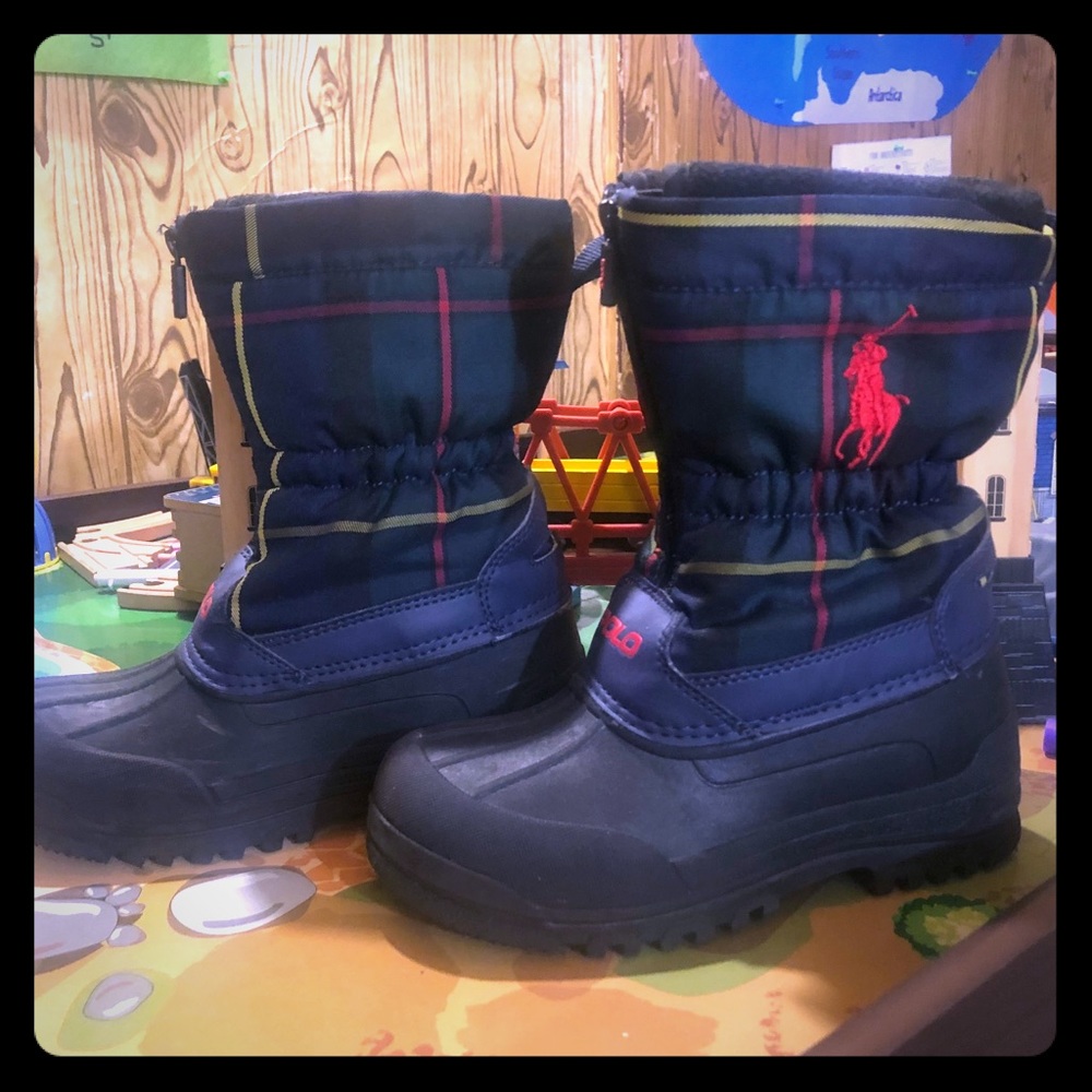 Little Boys Plaid Ralph Lauren Polo Snow Boots